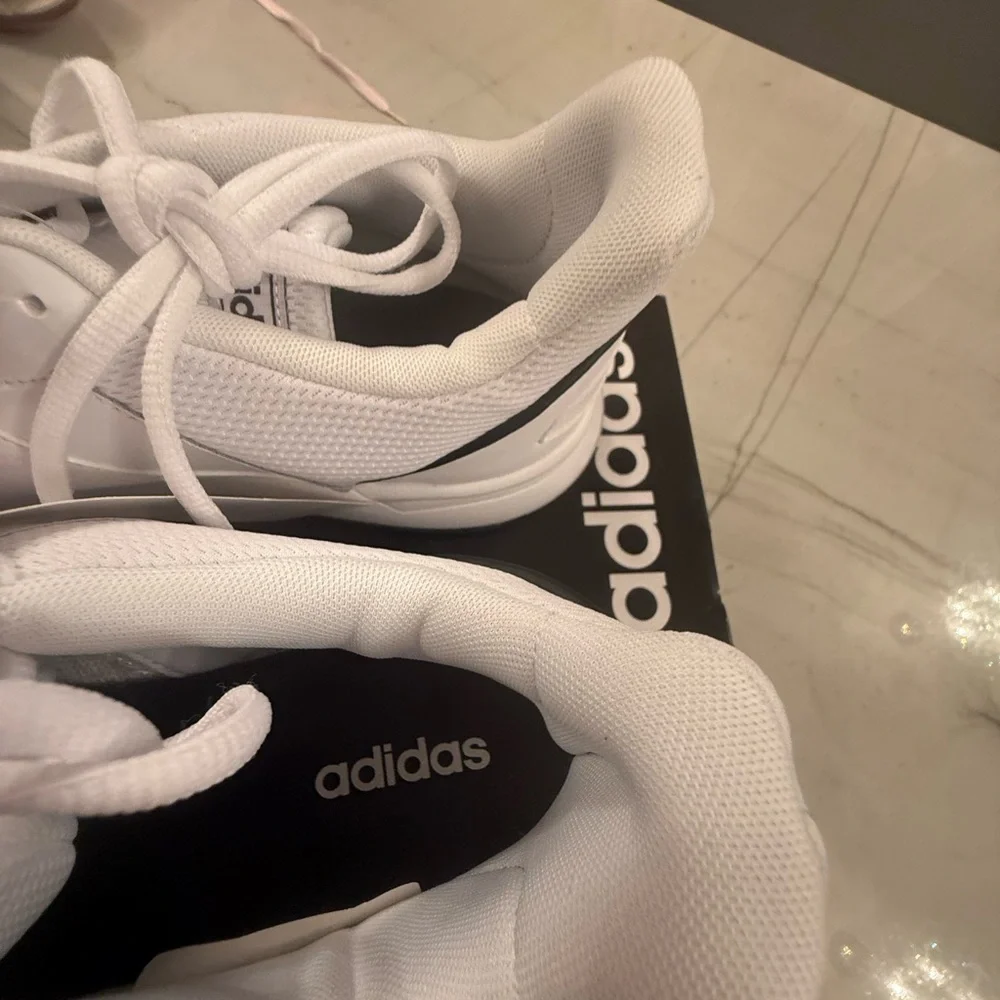 Adidas CourtSmash White and Black Tennis Shoes - Picture 5 of 8